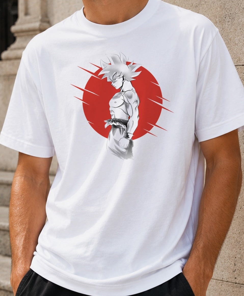 Camiseta Ultra Instinct – Goku de Dragon Ball (blanca)
