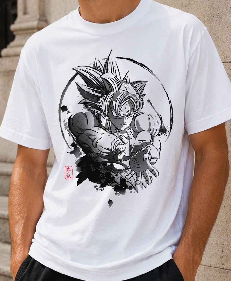 Camiseta Ultra Instinct Form – Goku de Dragon Ball (blanca)