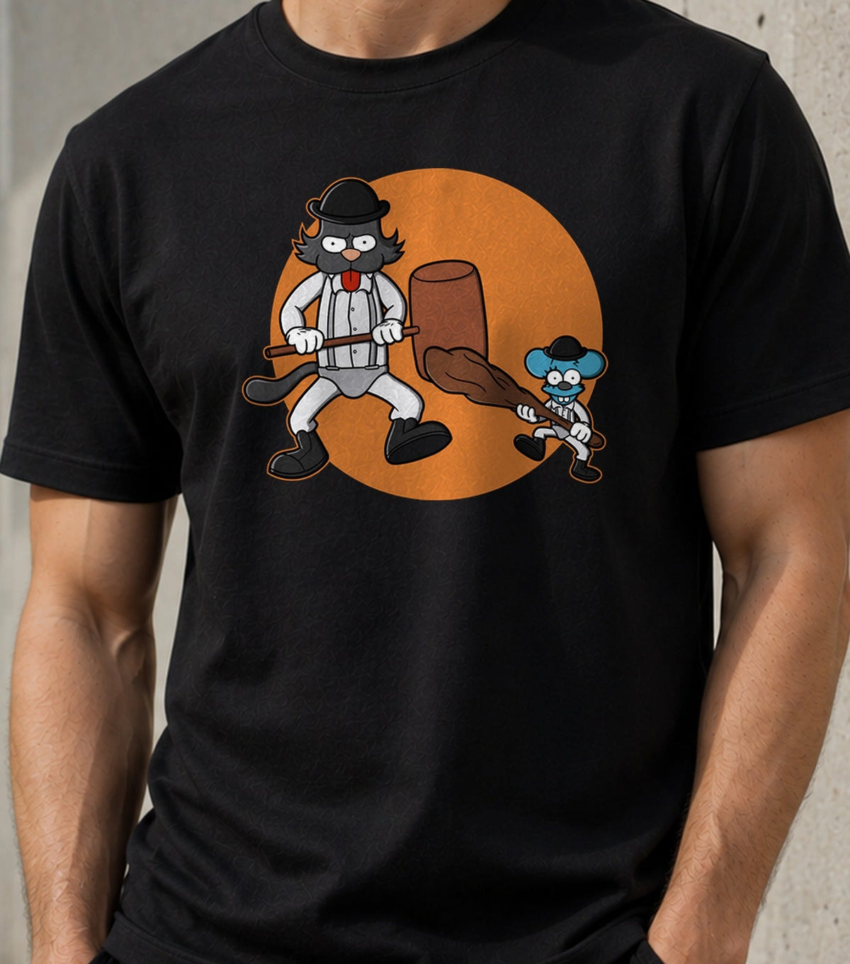 Camiseta Ultraviolence – Gato y Ratón Violencia Retro (negra)