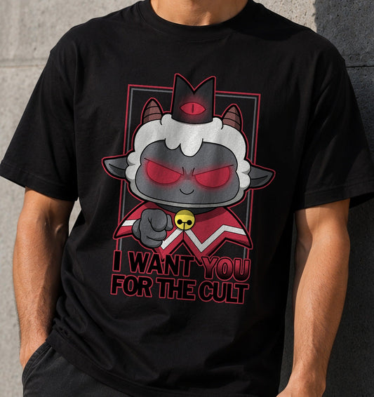 Camiseta Uncle Lamb – Parodia Cartel de Reclutamiento (negra)