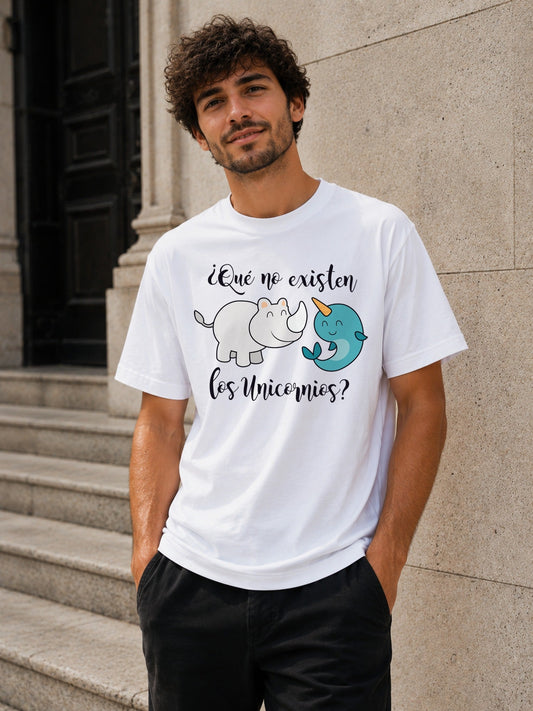 Camiseta con el diseño Unicornios – ¿Qué no existen los unicornios?, de Paranoia Records