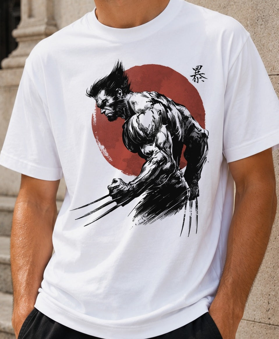 Camiseta Violent Mutant – Lobezno de Marvel (blanca)