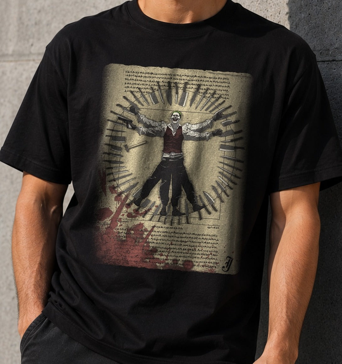 Camiseta Vitruvian Killer – Joker de DC Comics (negra)