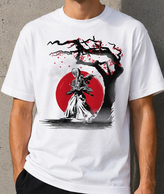 Camiseta Wandering Samurai – Rurouni Kenshin (blanca)