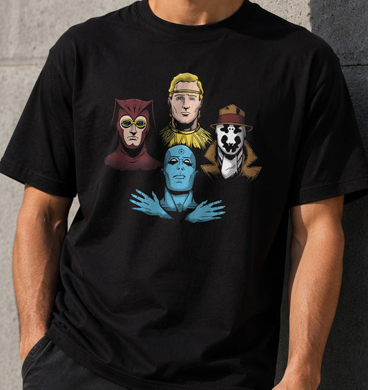 Camiseta Watch Rhapsody – Superhéroes Oscuros de Cómic (negra)
