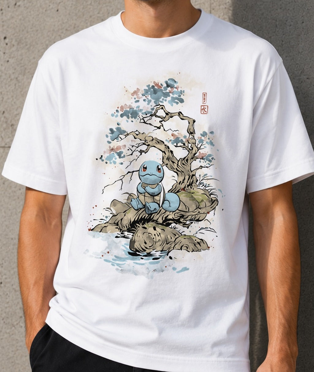 Camiseta Water Under The Tree – Squirtle de Pokémon (blanca)