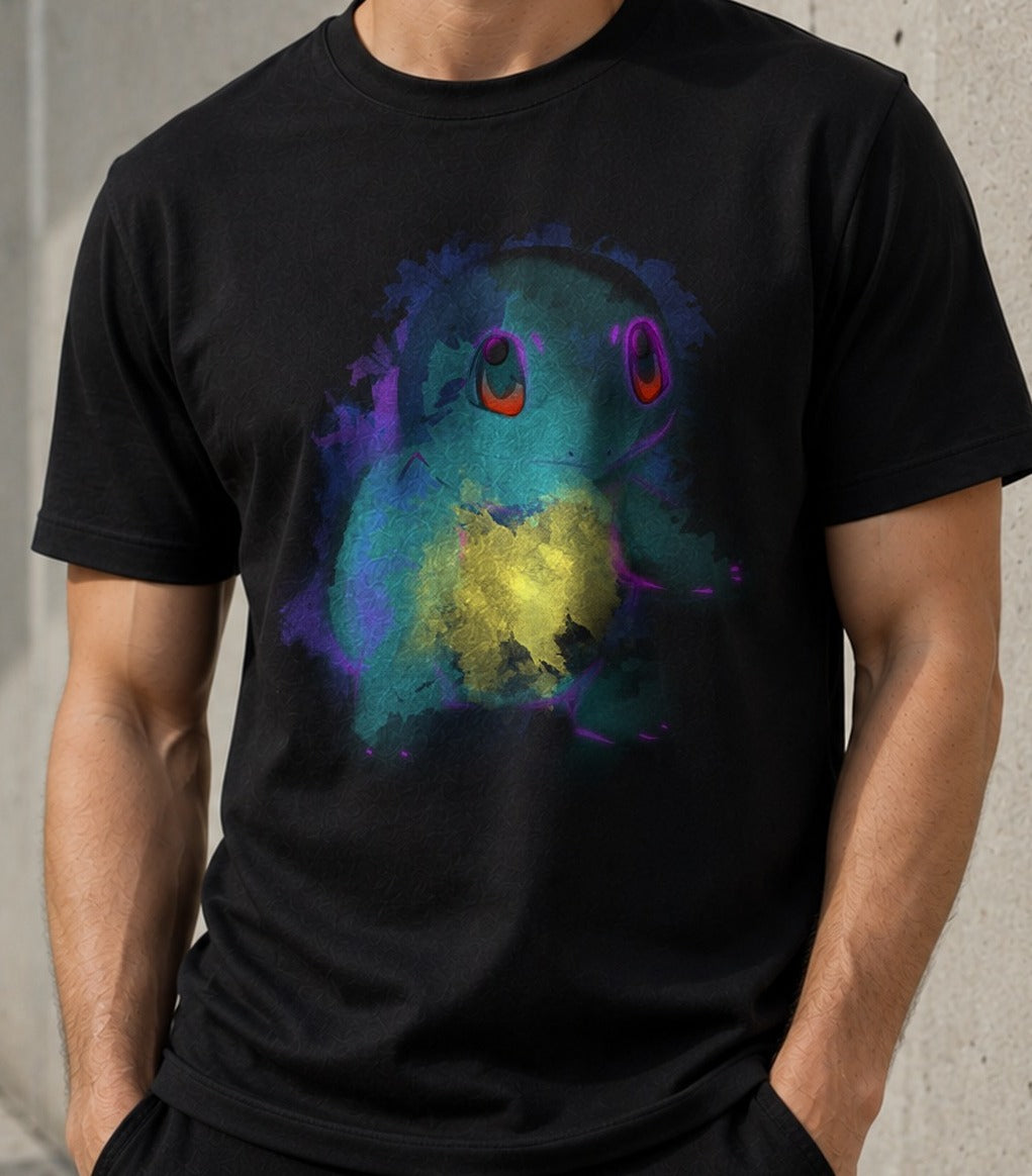 Camiseta Water Watercolor – Squirtle de Pokémon (negra)