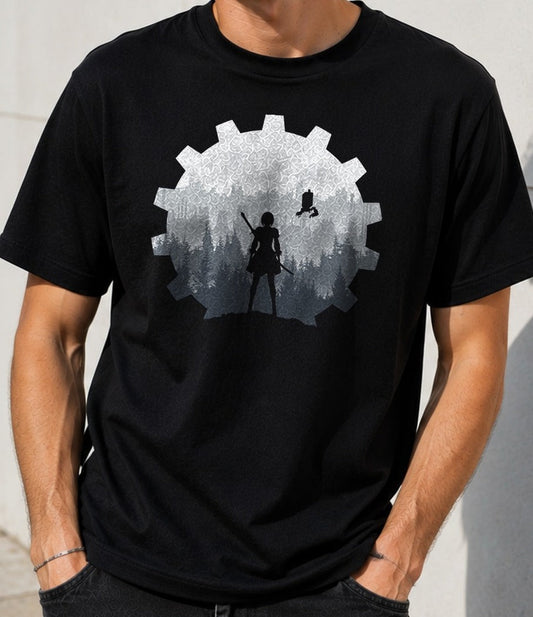 Camiseta Weight of the World – NieR: Automata (negra)