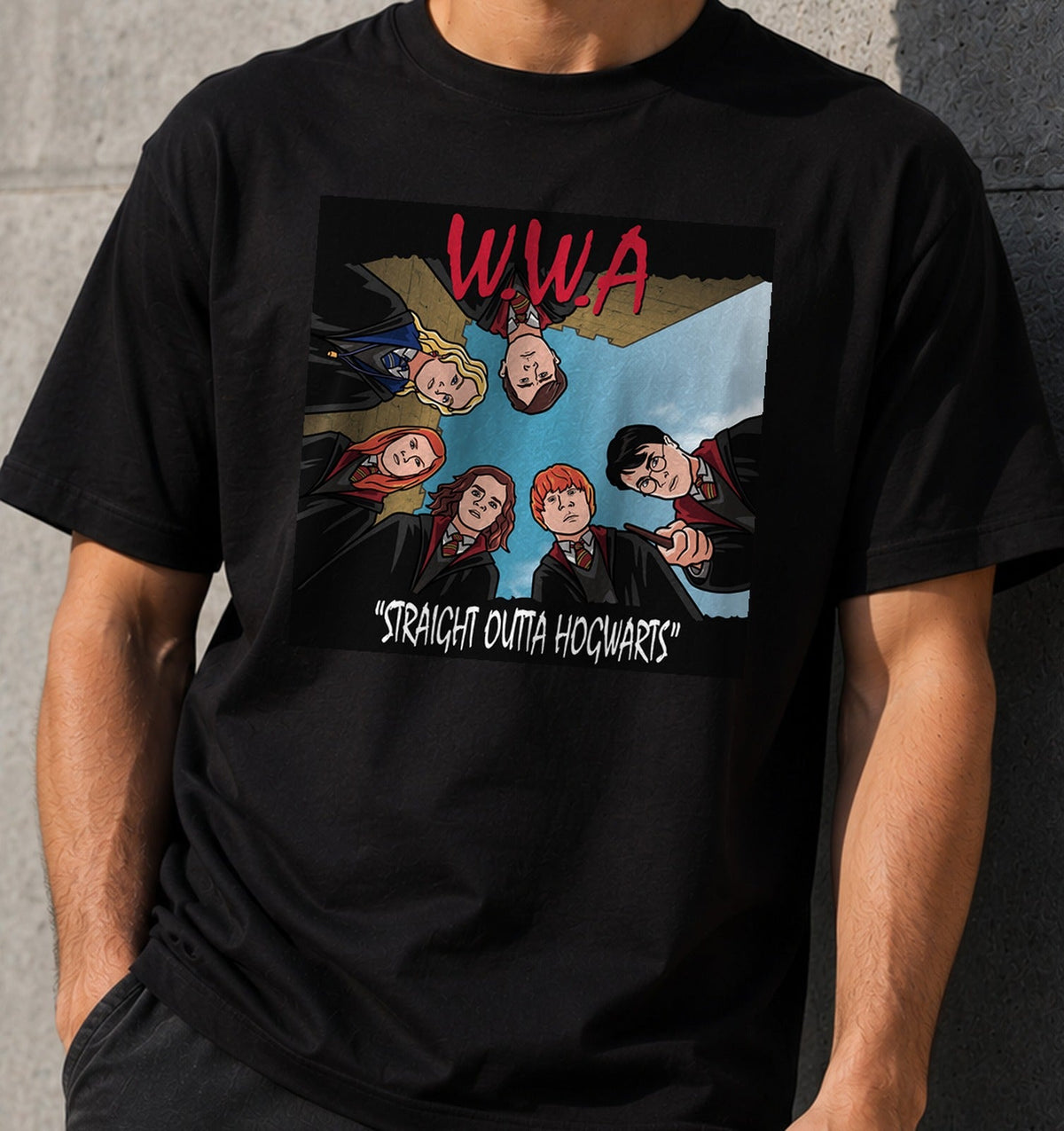 Camiseta Wizards With Attitude – Magos y Fantasía Juvenil (negra)