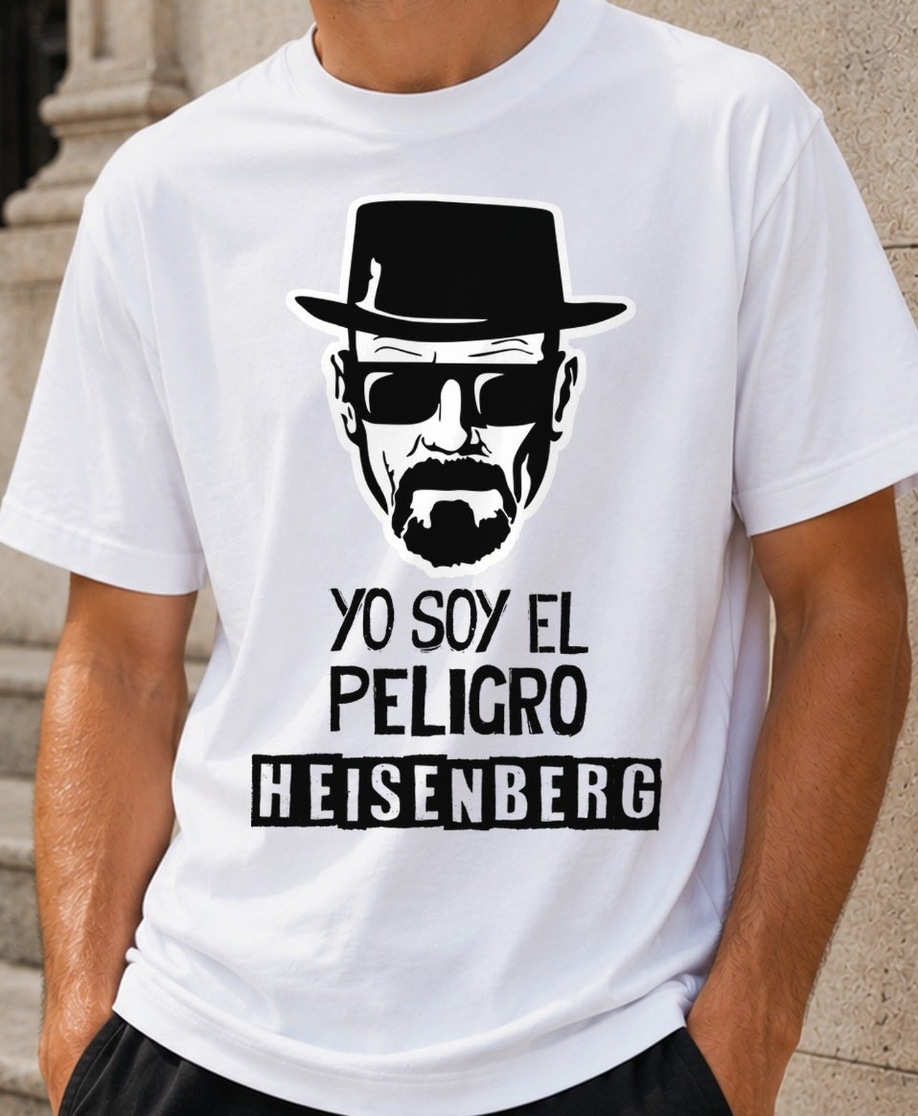 Camiseta Yo Soy El Peligro – Heisenberg de Breaking Bad (blanca)