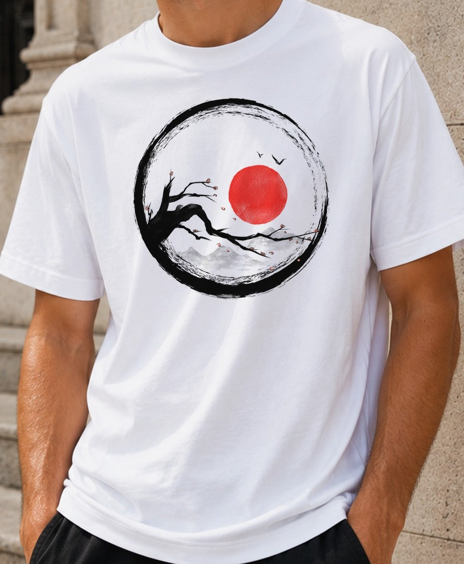 Camiseta Zen Nature – Estilo Zen Japonés (blanca)