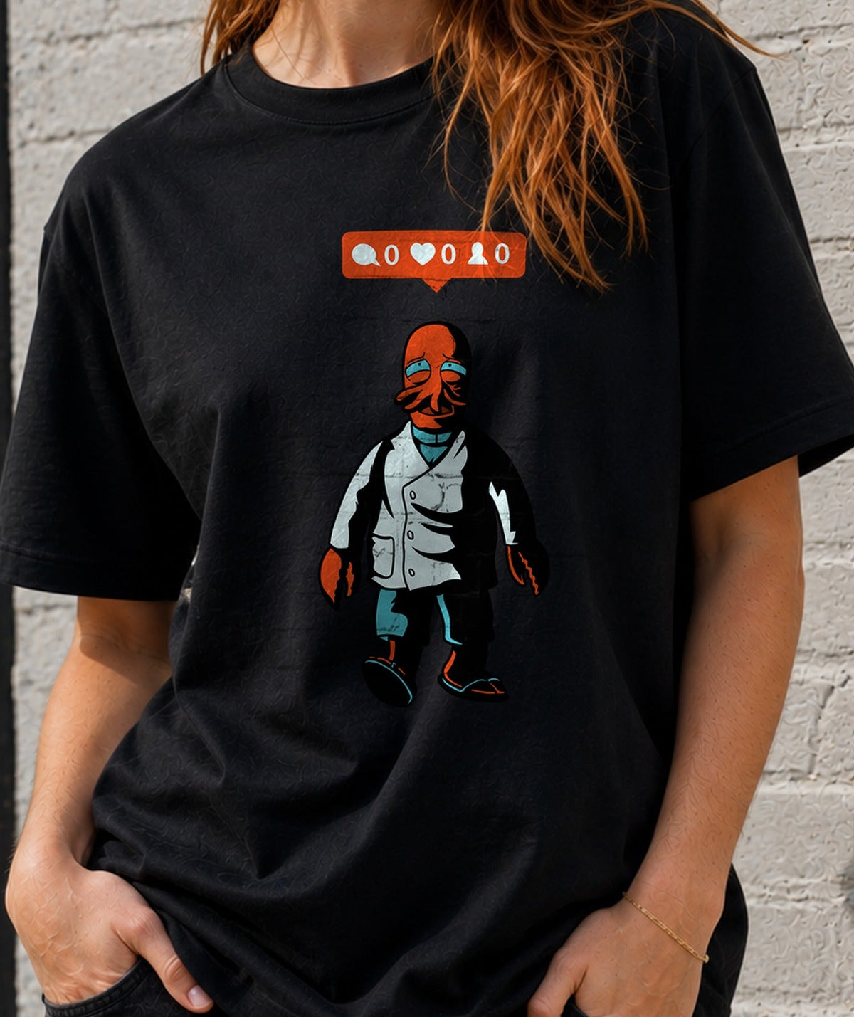 Camiseta Zoidberg Without Friends – Humor Redes Sociales (negra)