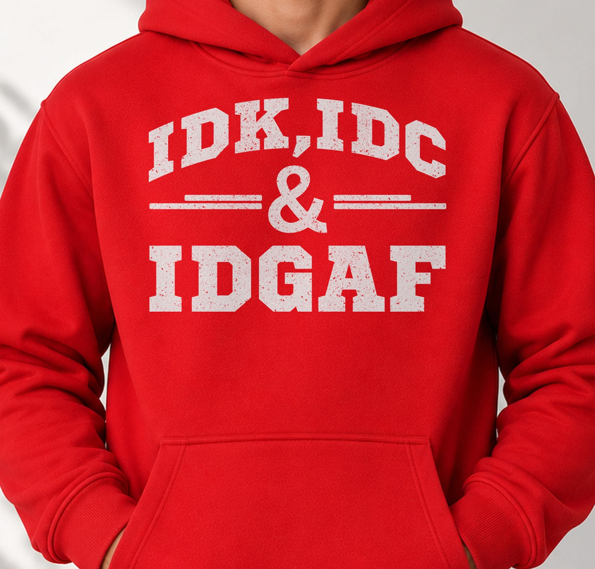Sudadera Idk Idc Idgaf (roja)