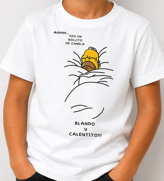 Camiseta niño Homer Bollito (blanca)