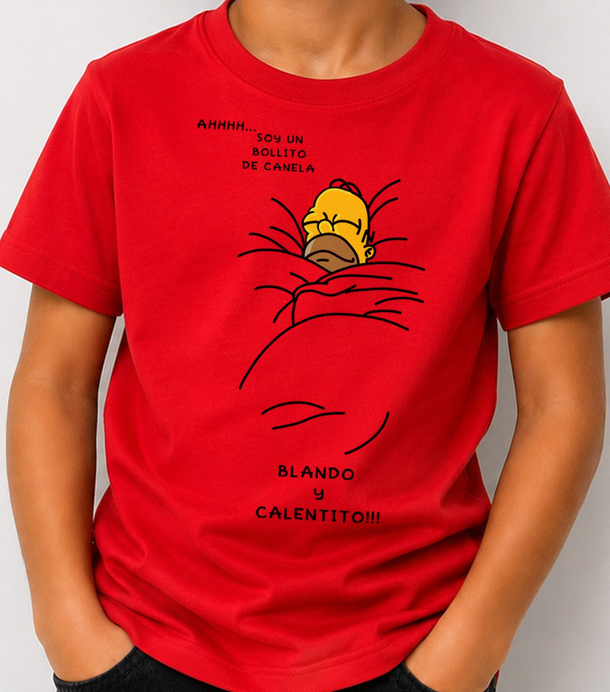 Camiseta niño Homer Bollito (roja)
