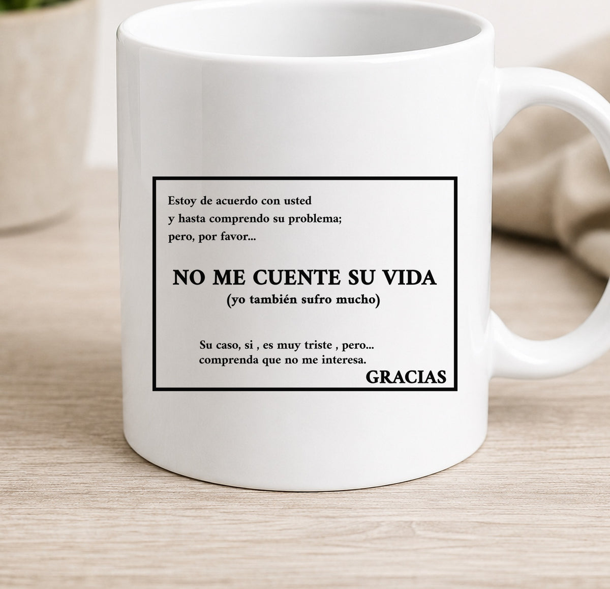 Taza No Me Cuente su Vida Dark (blanca)