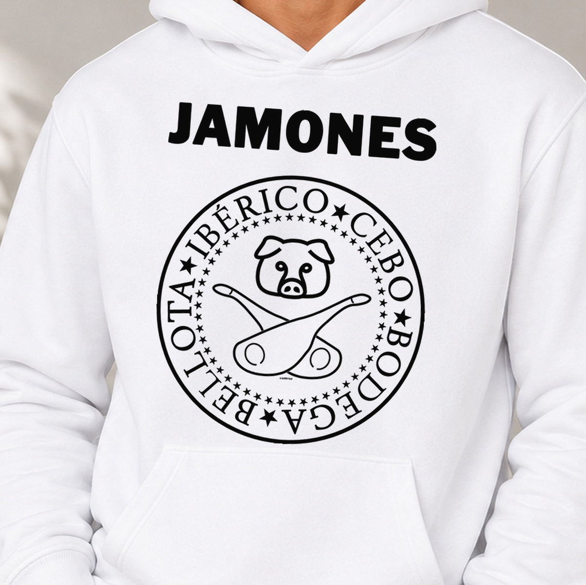 Sudadera Jamones2 (blanca)