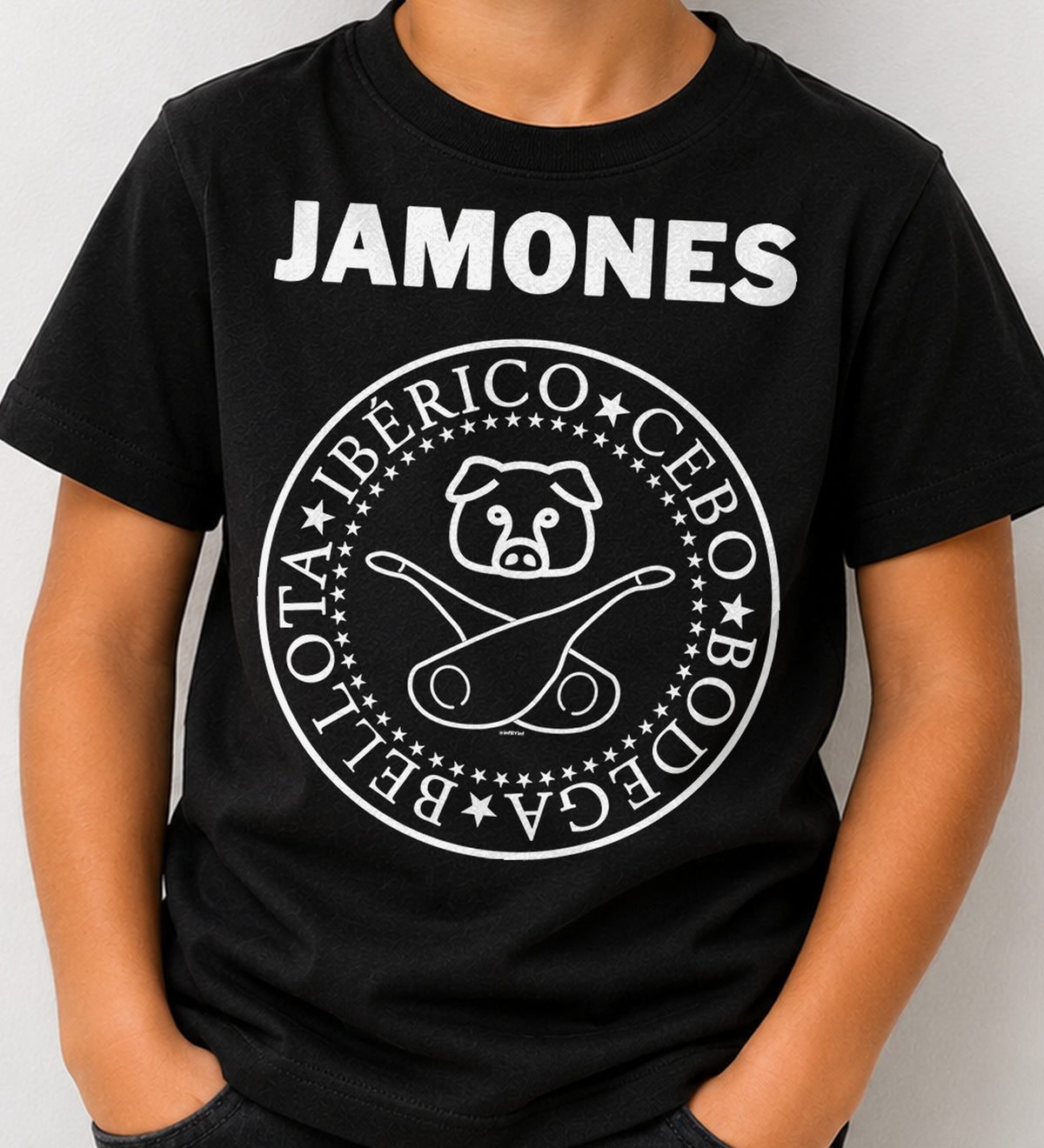 Camiseta niño Jamones2 (negra)