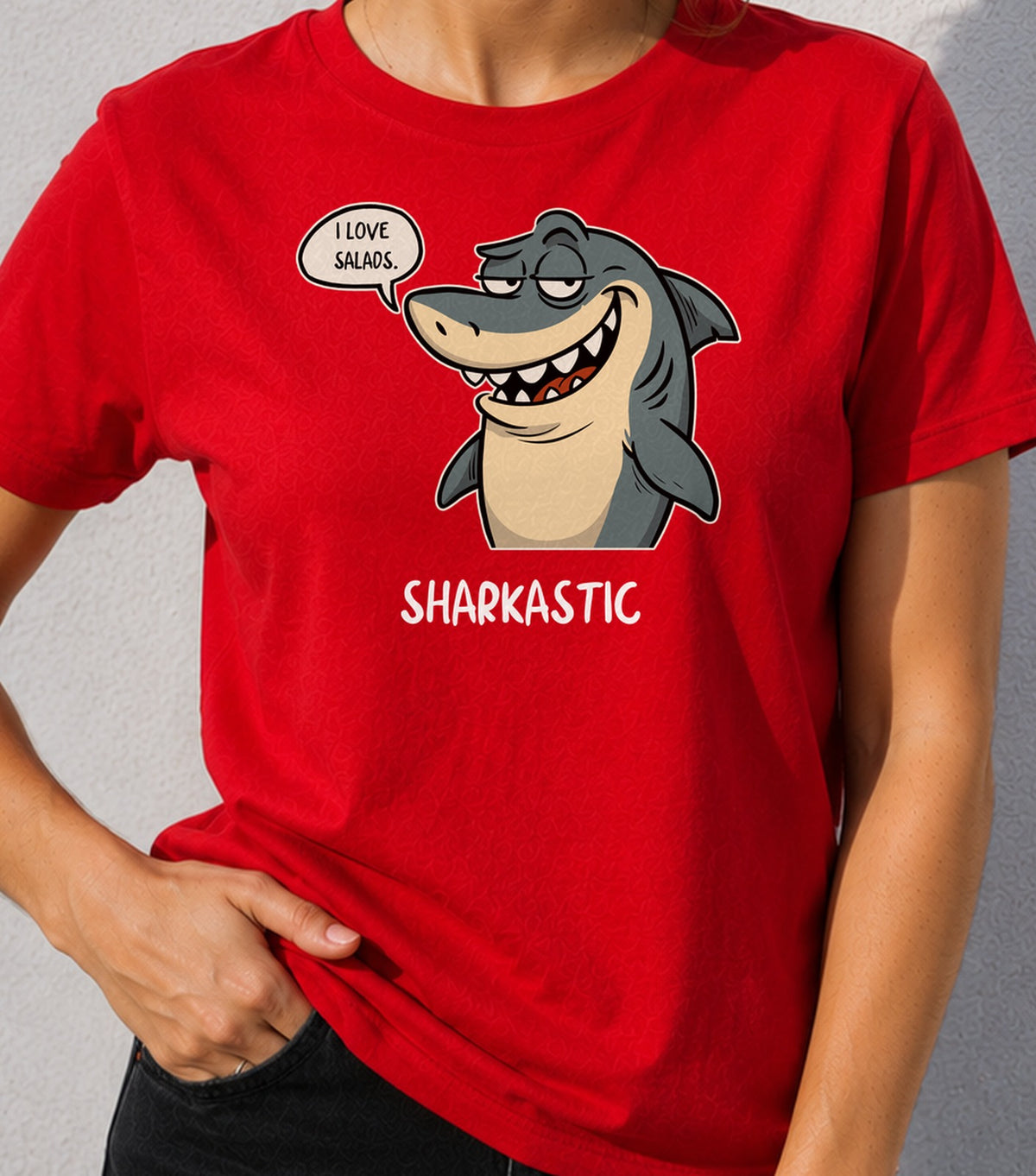 Camiseta mujer Sharkastic Dark (roja)