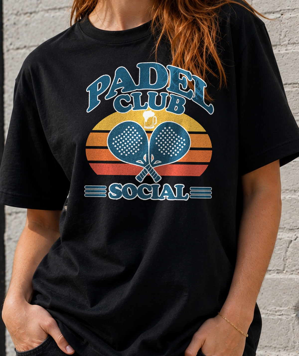 Camiseta mujer Padel Club Social (negra)