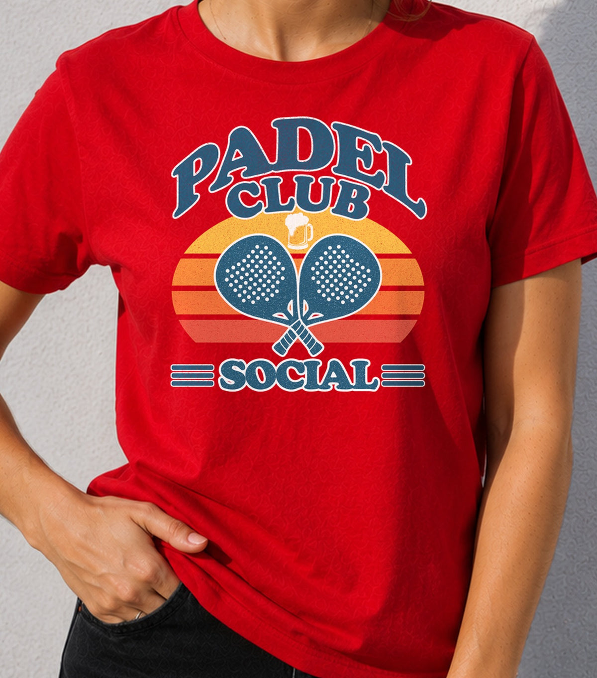 Camiseta mujer Padel Club Social (roja)