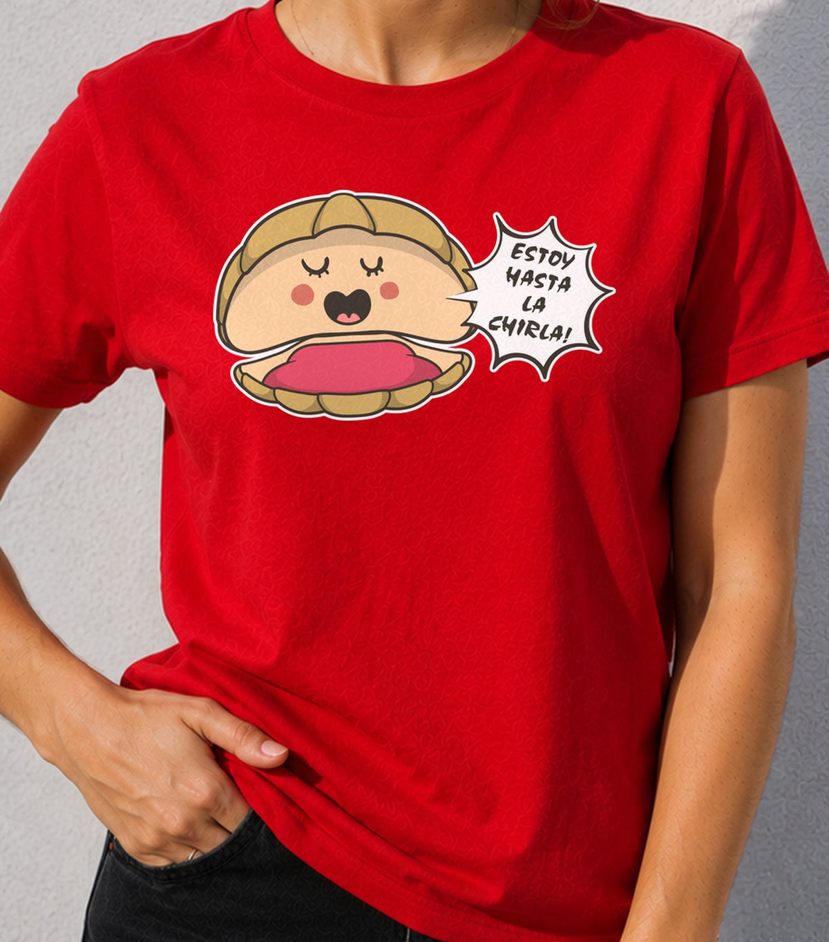 Camiseta mujer Estoy Hasta la Chirla (roja)