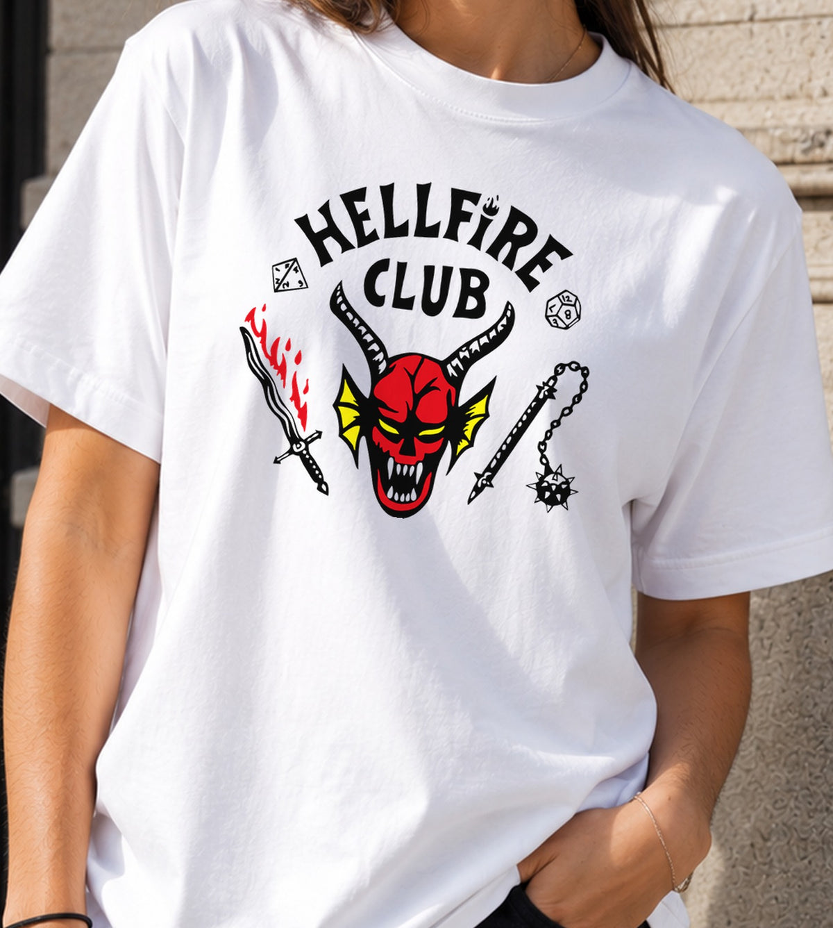 Camiseta mujer Hellfire Club (blanca)