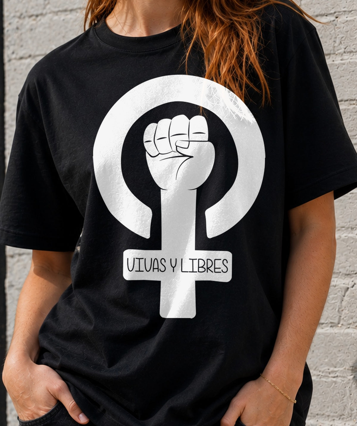 Camiseta mujer Vivas y Libres (negra)
