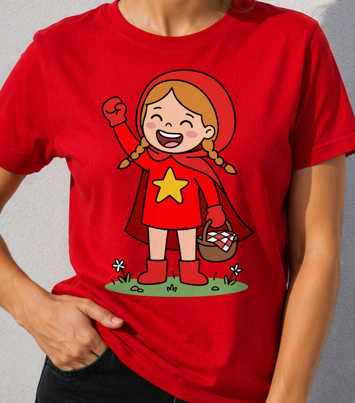 Camiseta mujer Caperucita Muy Roja (roja)