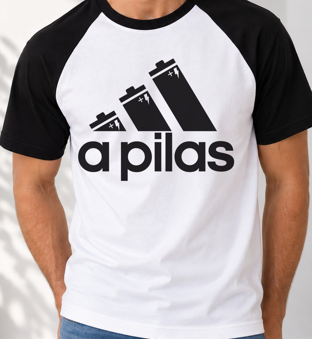 Camiseta baseball A Pilas (blanca)