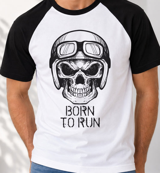 Camiseta baseball Born To Run (blanca)