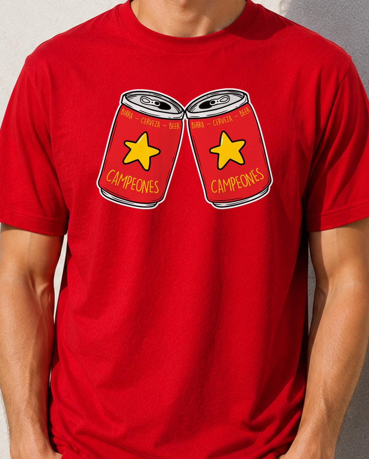 Camiseta Dos Estrellas – Regalo para Cerveceros (roja)