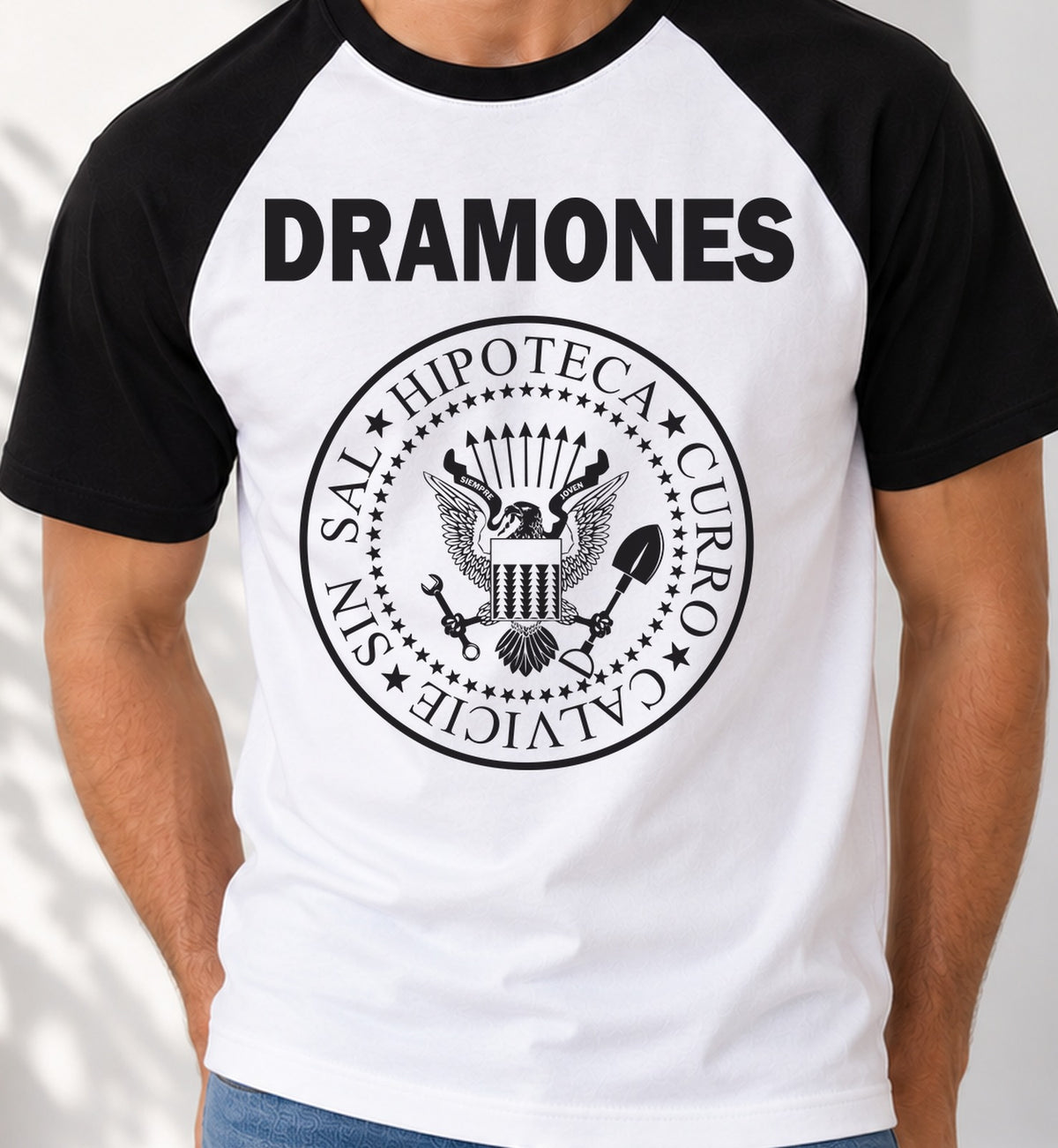 Camiseta baseball DRAMONES adulto (blanca)