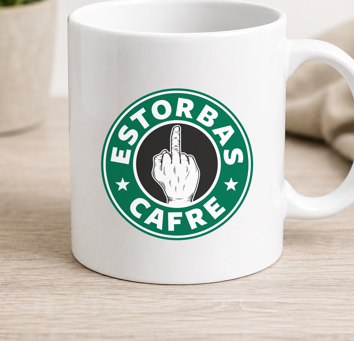 Taza Camiseta ESTORBAS (blanca)