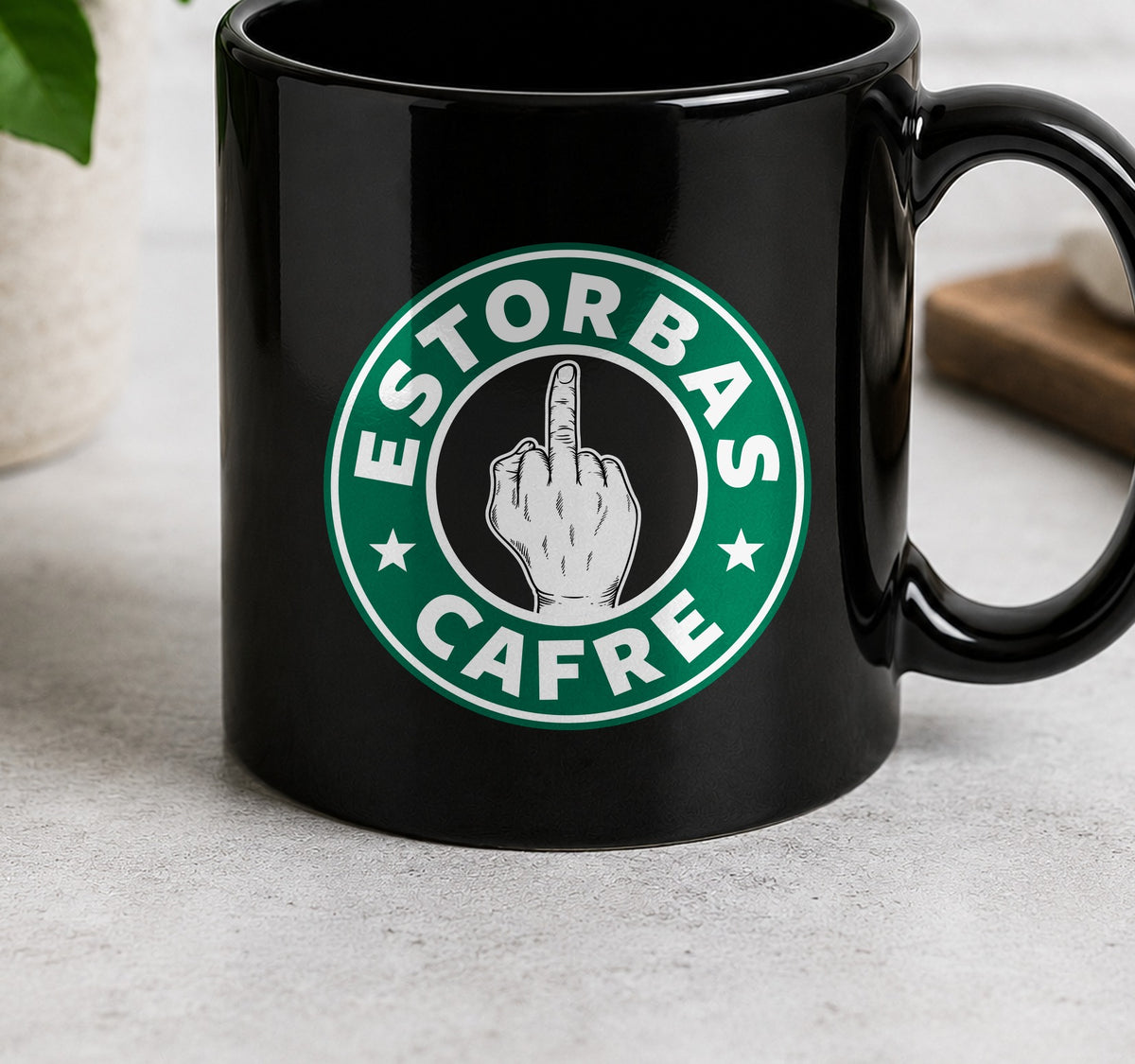 Taza Camiseta ESTORBAS (negra)