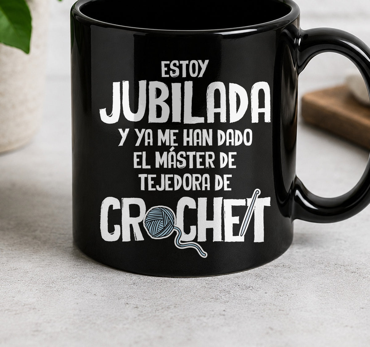 Taza Jubilada Master en Crochet (negra)