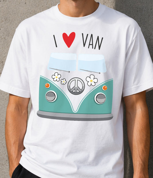 Camiseta La Furgo Hippie – Amantes de las Furgonetas Vintage (blanca)