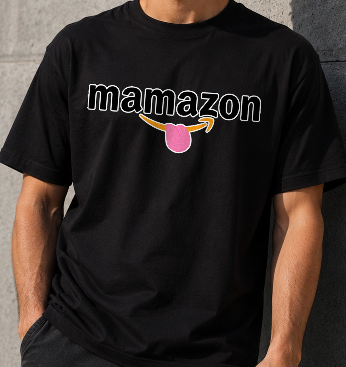 Camiseta Mamazon – Regalo para madres compradoras (negra)