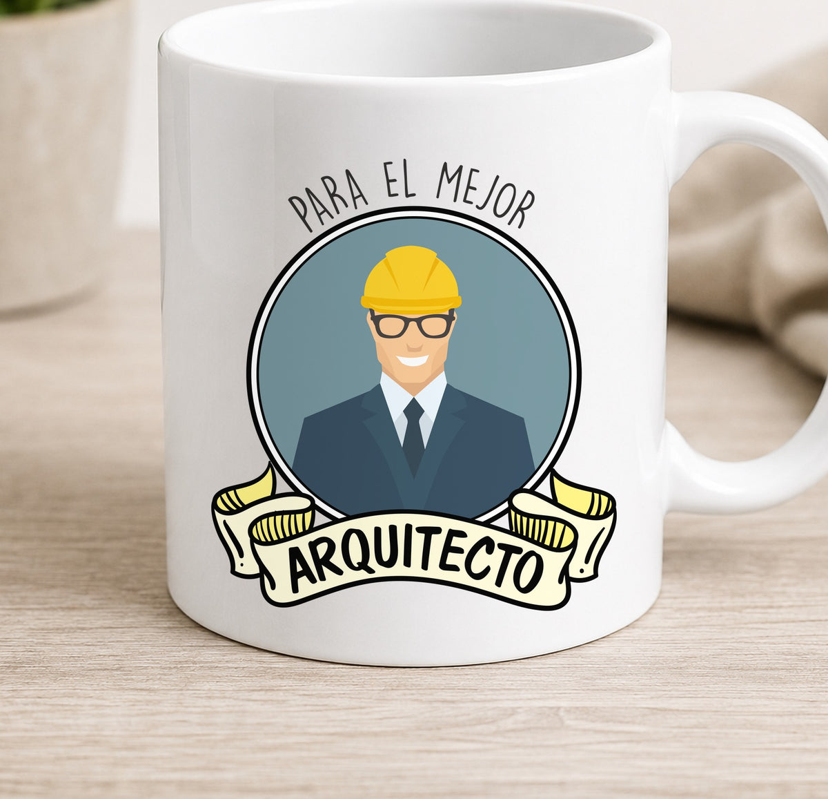 Taza Camiseta MEJOR ARQUITECTO (blanca)