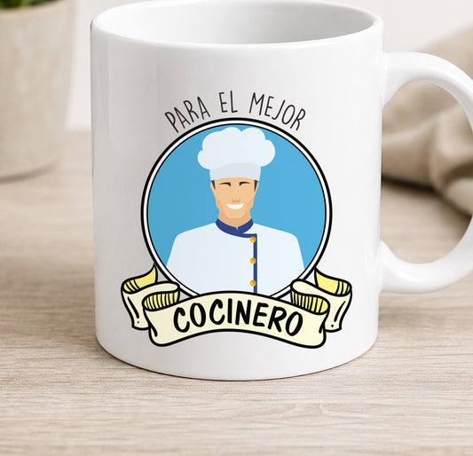 Taza Camiseta MEJOR COCINERO (blanca)