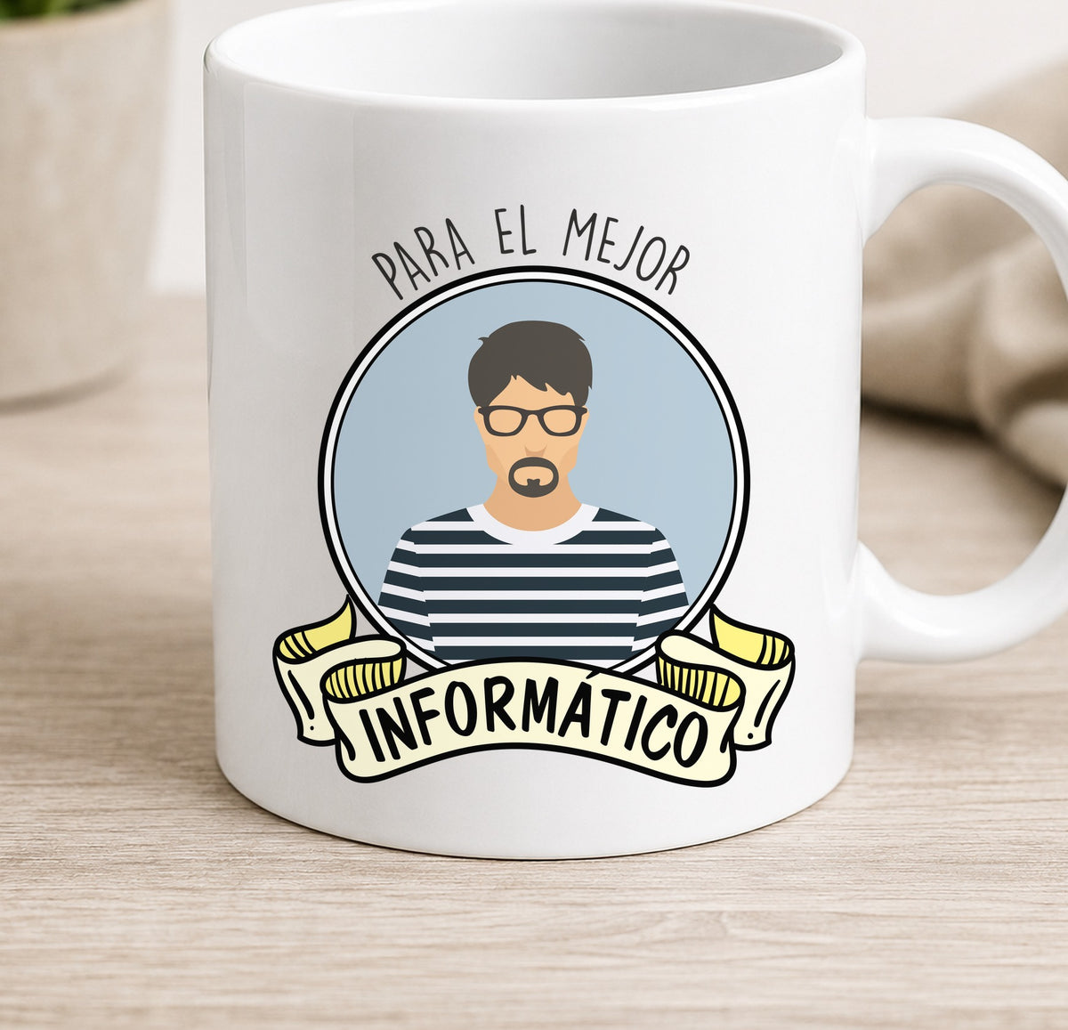 Taza Camiseta MEJOR INFORMATICO (blanca)