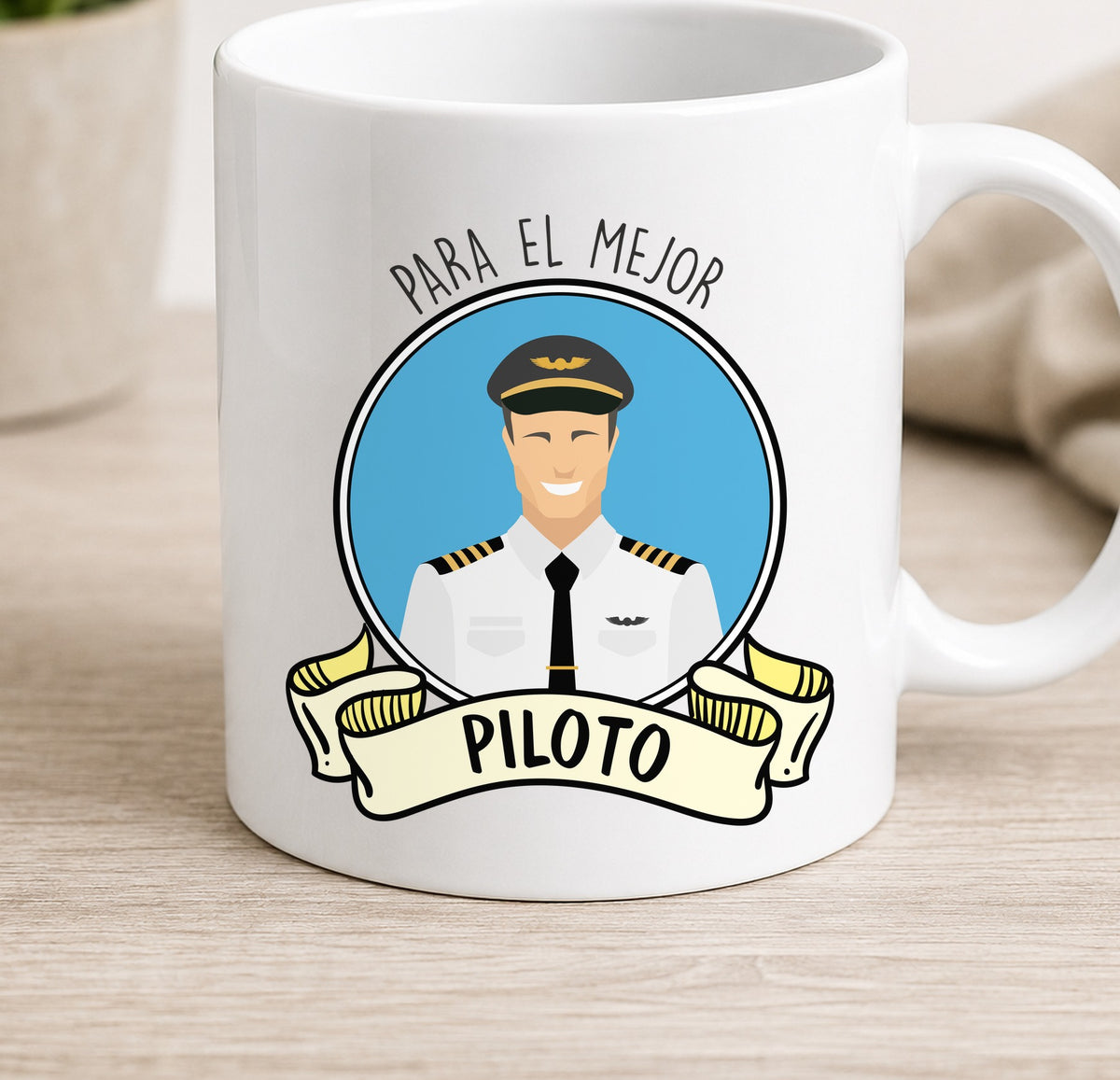 Taza Camiseta MEJOR PILOTO (blanca)