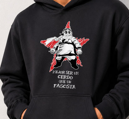 Sudadera Camiseta MEJOR SER UN CERDO oscuro (negra)