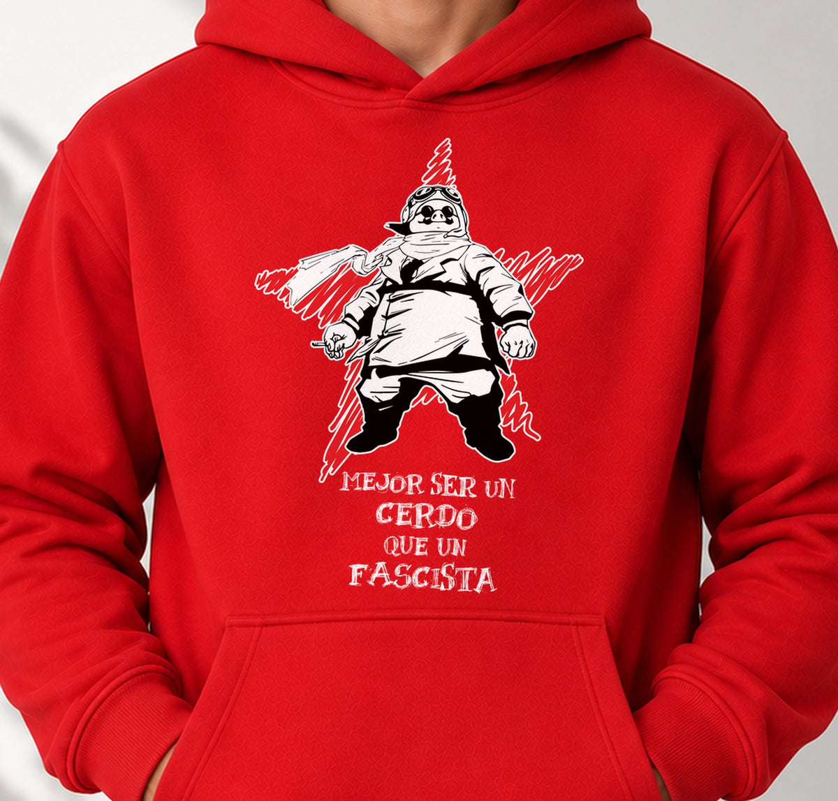 Sudadera Camiseta MEJOR SER UN CERDO oscuro (roja)