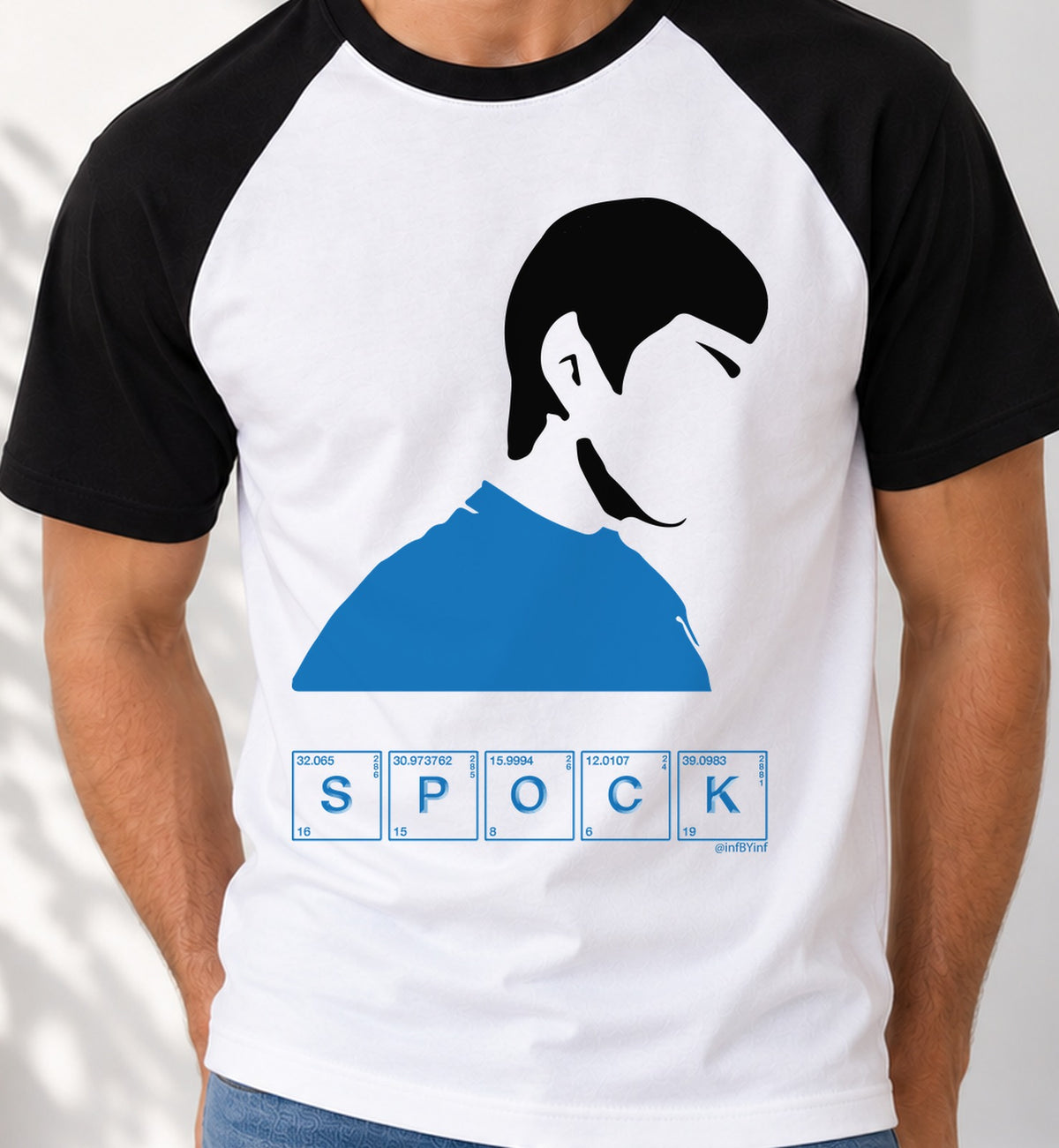 Camiseta baseball Spock (blanca)