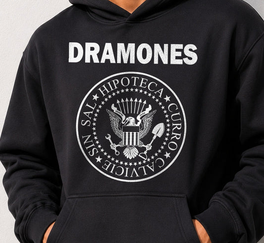 Sudadera Dramones Adulto – Regalo para currantes con hipoteca (negra)