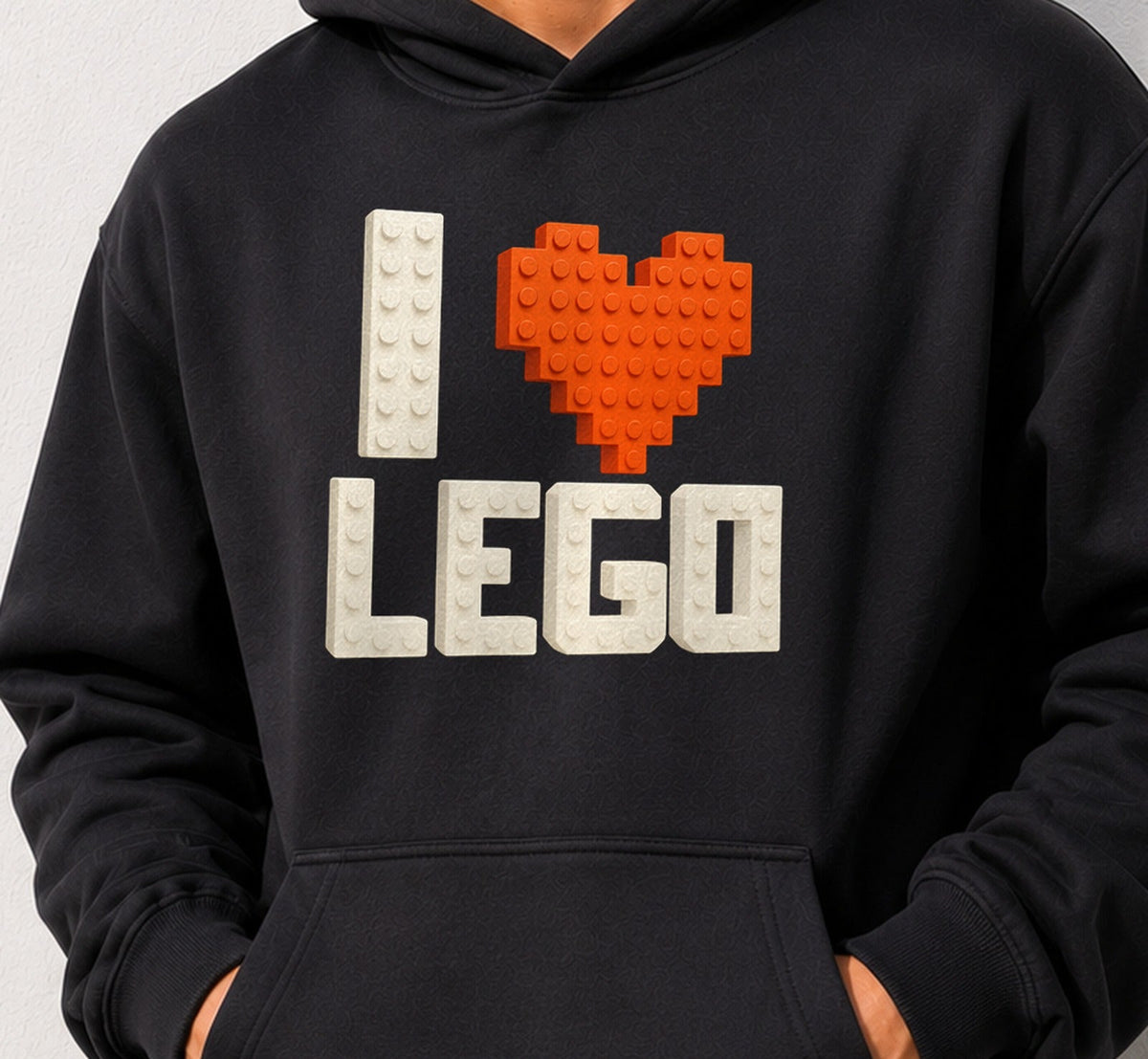 Sudadera I Love Bloques – Construcción y Piezas de Juguete (negra)