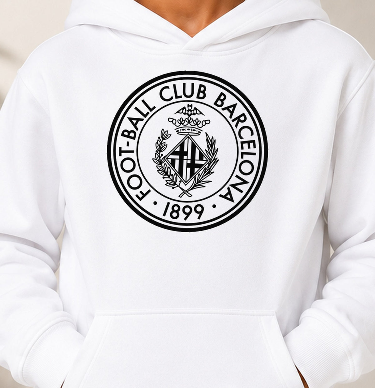Sudadera niño Fc Barcelona 1899 (blanca)
