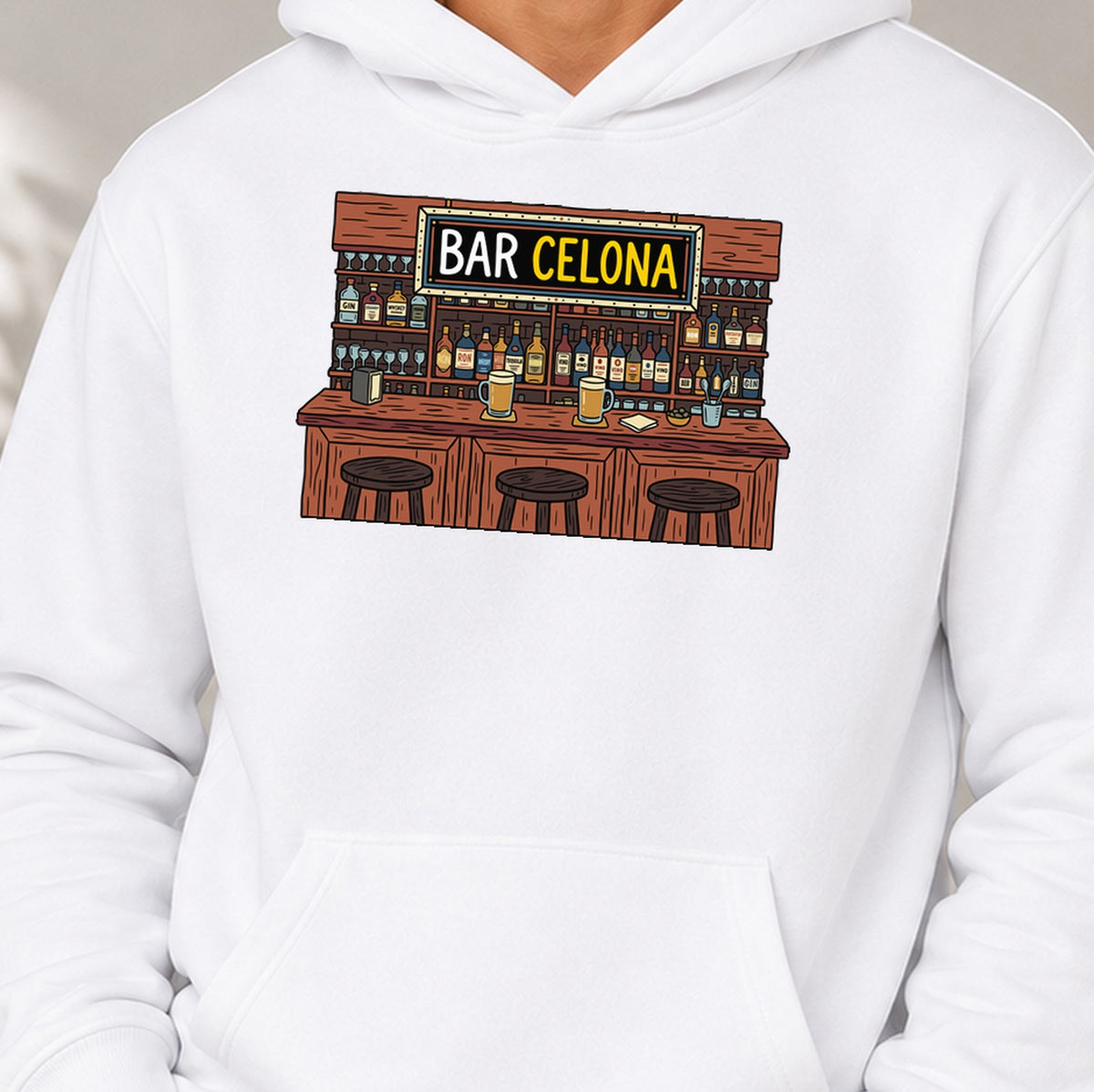 Sudadera Bar Celona (blanca)