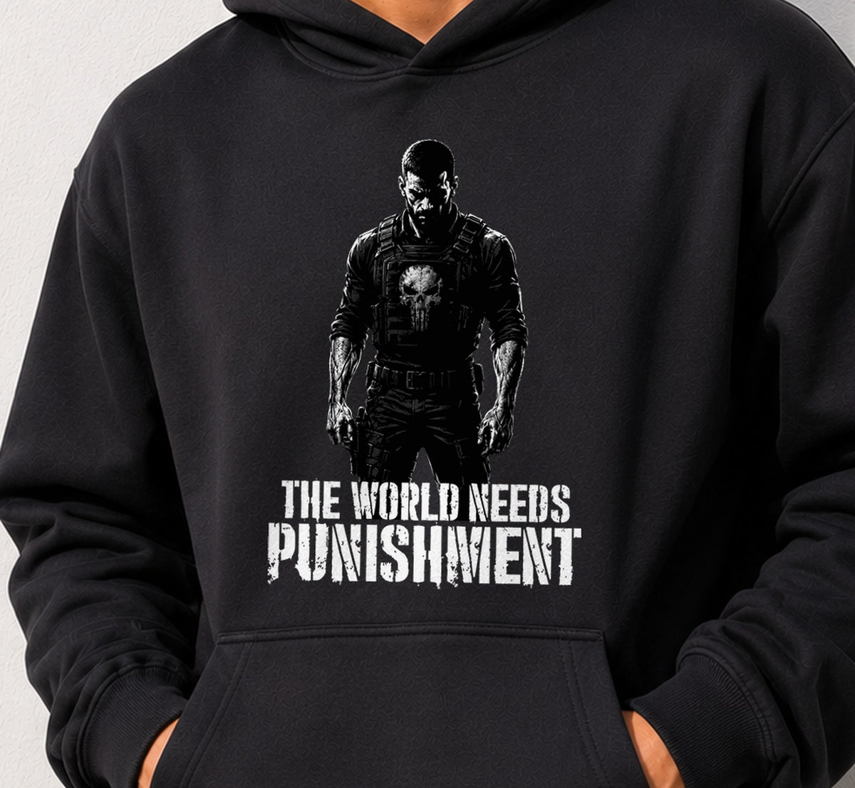 Sudadera The World Needs Punishment (negra)